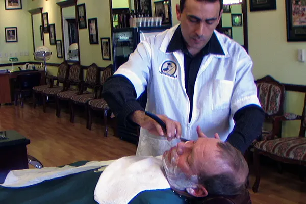 man getting a shave